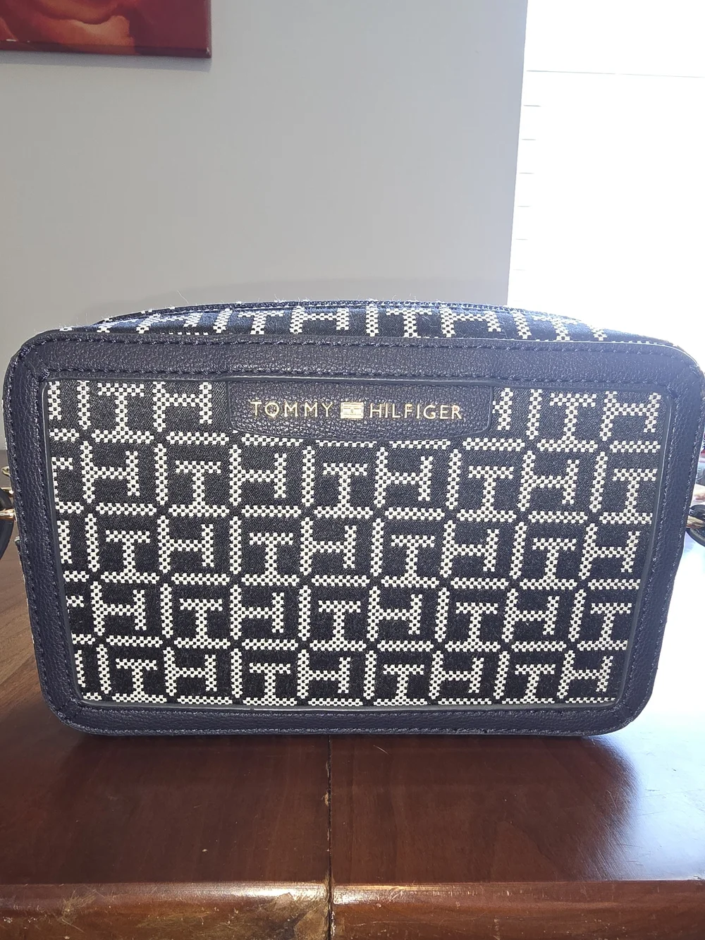 Tommy Hilfiger Navy and White Crossbody Camera Bag